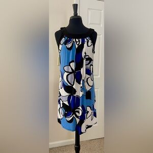 Tiana B. Black and Blue Floral Mini Dress